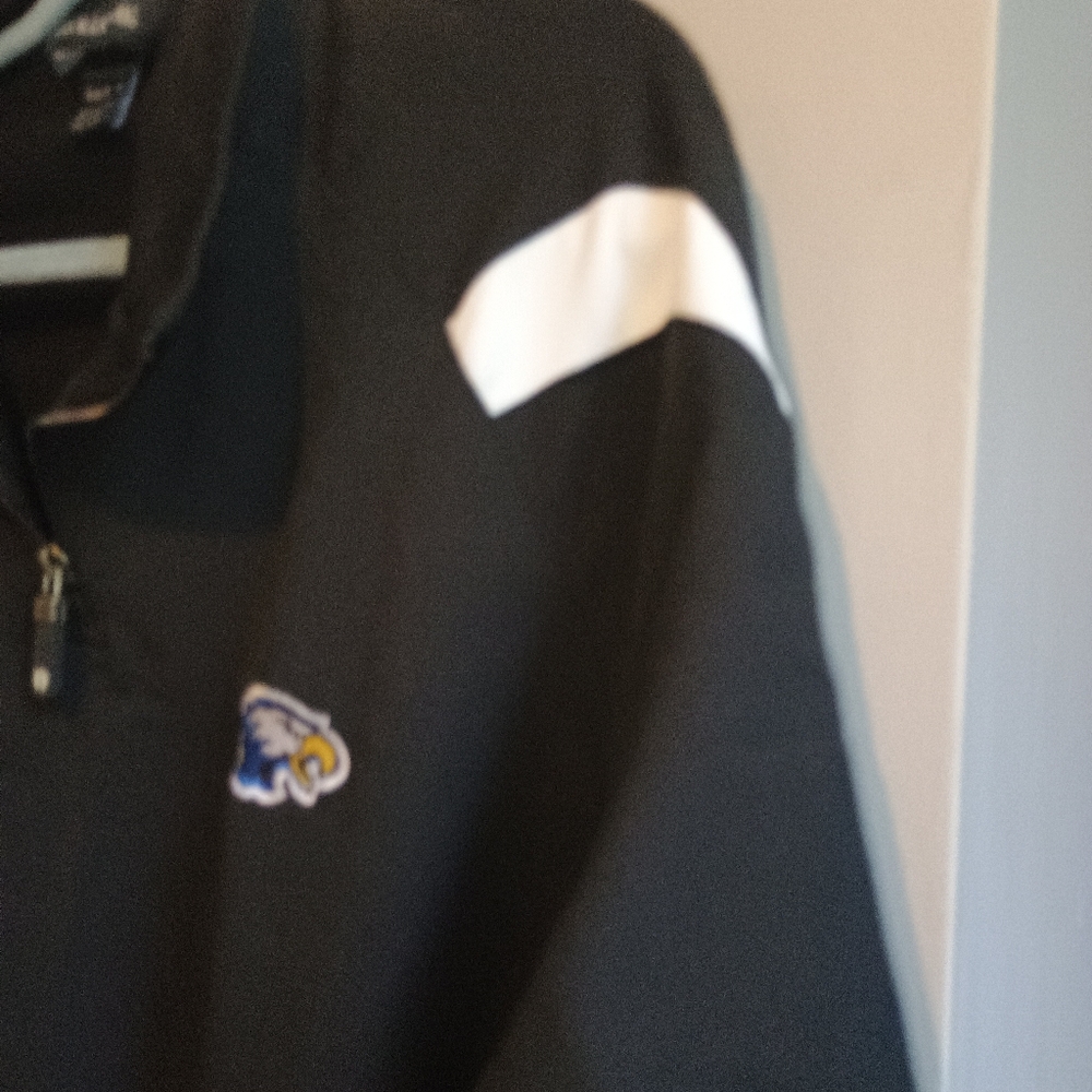 Holloway Men’s XL Eagles‎ Mascot Booster Club Jacket Black White Trim 1/4 Zip - Picture 12 of 16